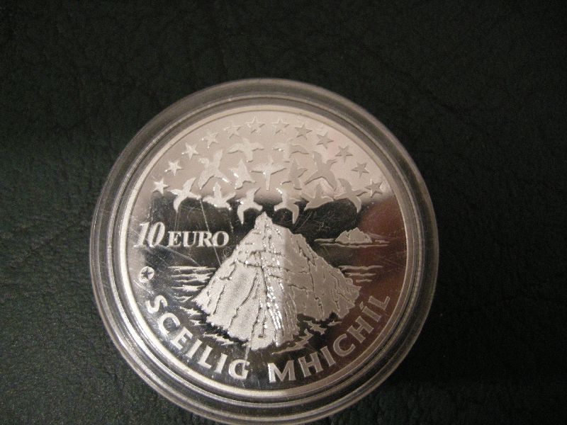 (afbeelding voor) 10 Euro Ierland 2008 Proof Skellig Michael in capsule